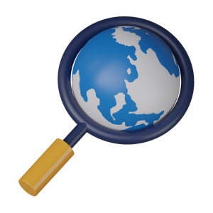 Globe with Search ESL Icon