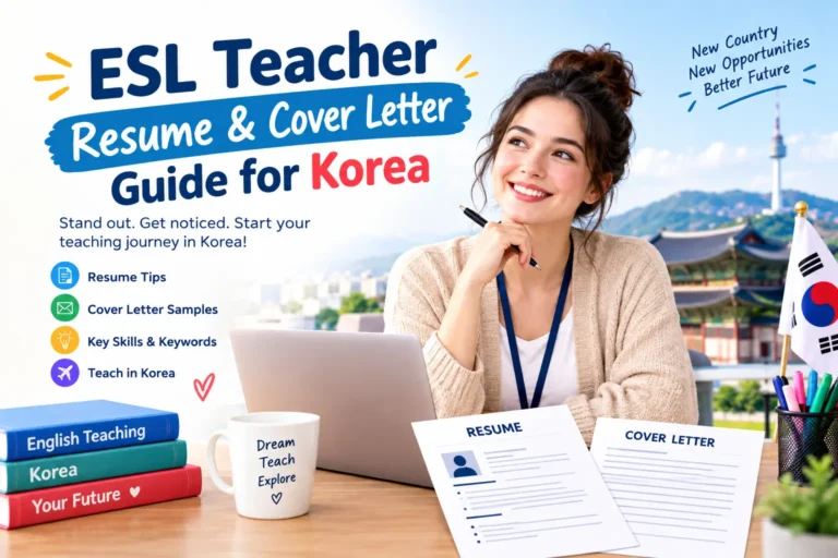 ESL Teacher Resume & Cover Letter Guide for Korea